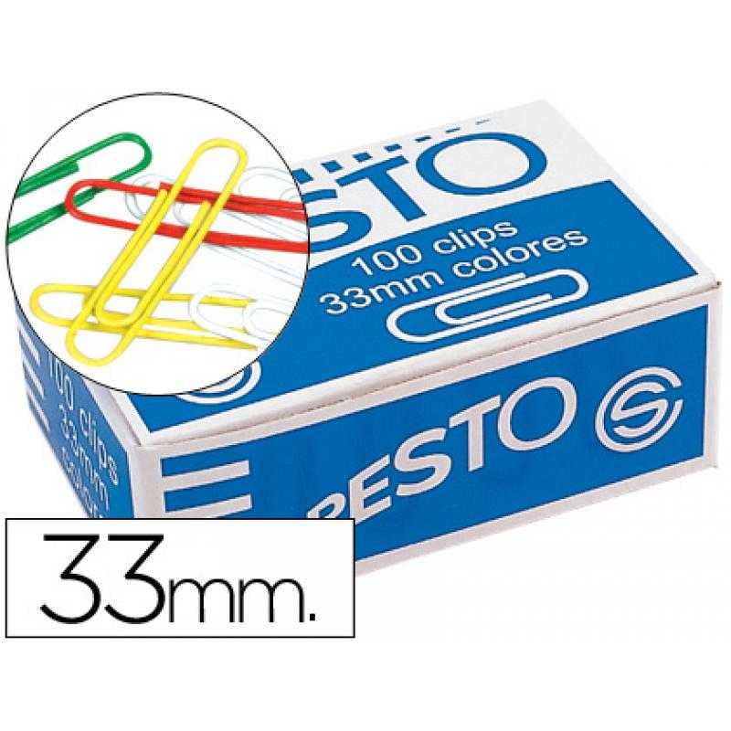 Clips colores paper -caja de 100