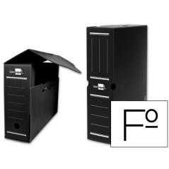 Caja archivo definitivo plastico liderpapel lomo 100 mm negro 360x100x260 mm