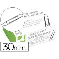 Clips niquelados q-connect nº1,5 30 mm caja de 100