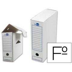 Caja archivo definitivo liderpapel 104 folio carton reciclado 325g/m2 lomo 100 mm blanco 365x100x251 mm