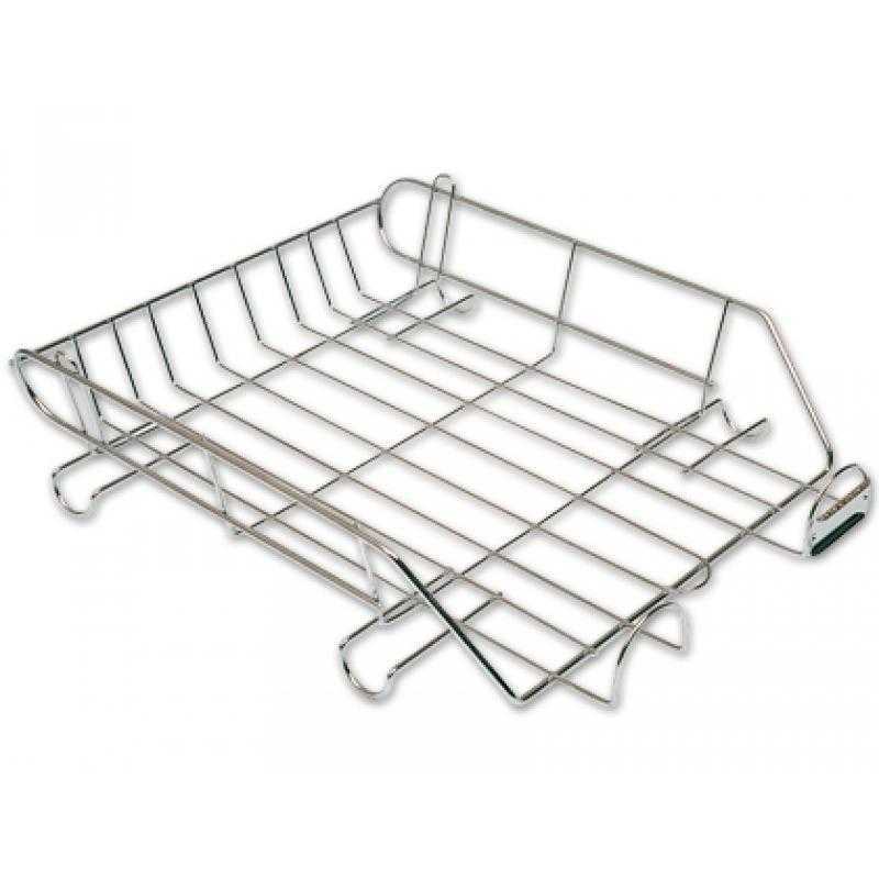Bandeja sobremesa metalica q-connect cromada 370x275 mm