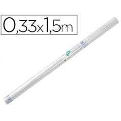 Rollo plastico adhesivo liderpapel 0.33x1.50 50 mc forralibros removible