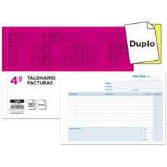 Talonario liderpapel facturas cuarto original y copia t218 apaisado con i.v.a.