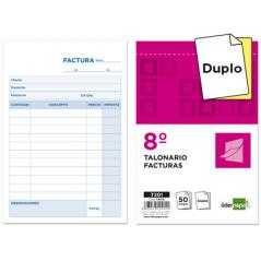 Talonario liderpapel facturas 8º original y copia t201 sin i.v.a.