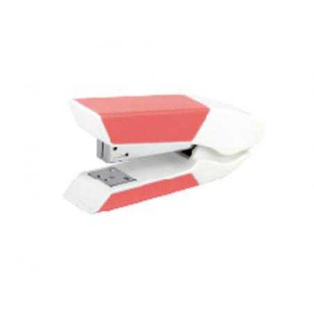Grapadora liderpapel con regalo de extraegrapas y caja de 1000 grapas 26/6 capacidad 20h color coral