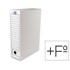 Caja archivo definitivo liderpapel folio prolongado carton reciclado 340g/m2 lomo 116 mm blanco 388x116x275 mm