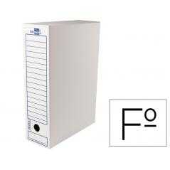 Caja archivo definitivo liderpapel folio carton reciclado 340g/m2 lomo 100 mm blanco 365x100x251 mm