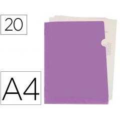 Carpeta liderpapel dossier uñero polipropileno din a4 lavanda opaco 20 hojas
