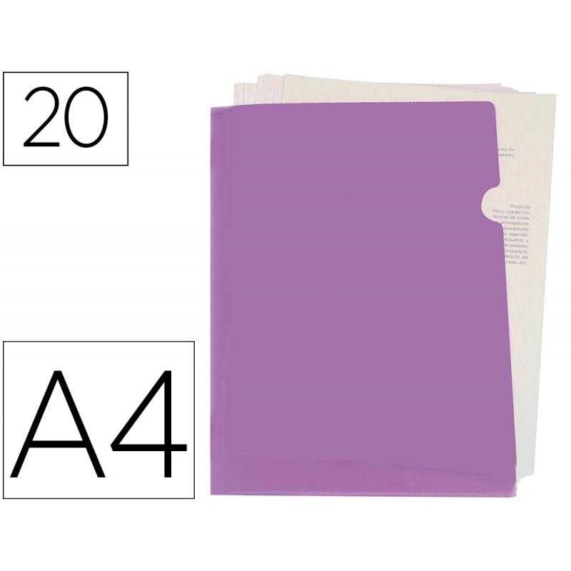 Carpeta liderpapel dossier uñero polipropileno din a4 lavanda opaco 20 hojas