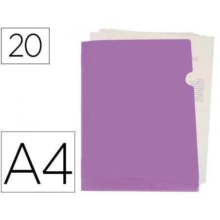 Carpeta liderpapel dossier uñero polipropileno din a4 lavanda opaco 20 hojas