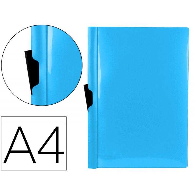 Carpeta liderpapel dossier pinza lateral polipropileno din a4 celeste opaco 30 hojas pinza deslizante