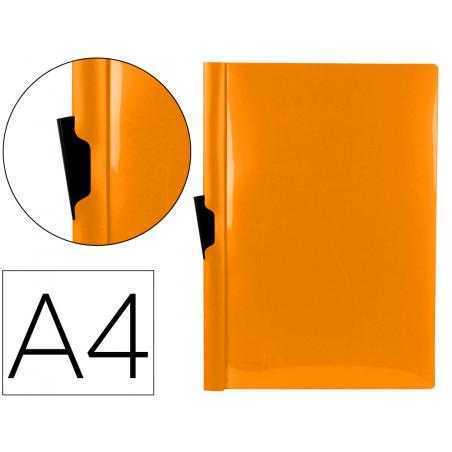 Carpeta liderpapel dossier pinza lateral polipropileno din a4 naranja fluor opaco 30 hojas pinza deslizante