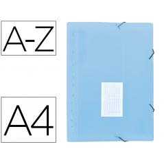 Carpeta liderpapel clasificador fuelle polipropileno din a4 celeste opaco 13 departamentos