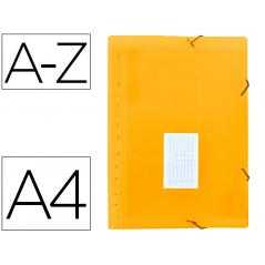 Carpeta liderpapel clasificador fuelle polipropileno din a4 naranja fluor opaco 13 departamentos