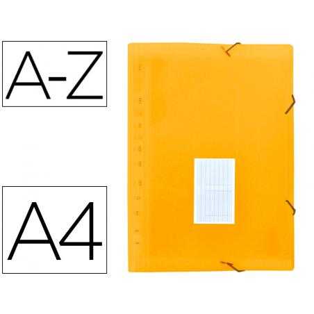 Carpeta liderpapel clasificador fuelle polipropileno din a4 naranja fluor opaco 13 departamentos