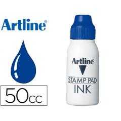 Tinta tampon artline azul bote 50 cc