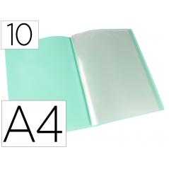 Carpeta liderpapel escaparate 10 fundas polipropileno din a4 verde manzana opaco