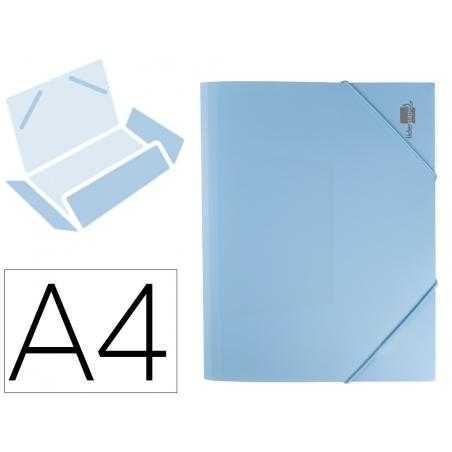 Carpeta liderpapel gomas solapas polipropileno din a4 celeste opaco