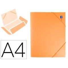Carpeta liderpapel gomas solapas polipropileno din a4 naranja fluor opaco