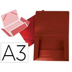 Carpeta liderpapel portadocumentos solapas polipropileno din a3 rojo translucido lomo flexible
