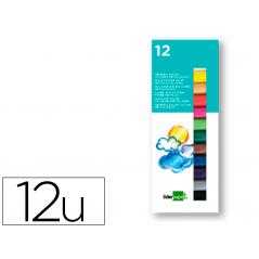 Tempera solida en barra liderpapel escolar 10 gr caja de 12 colores surtidos