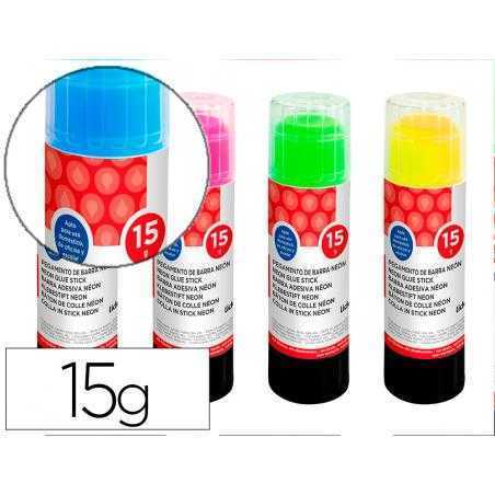 Pegamento liderpapel en barra 15 gr trazo magico color neon surtido unidad