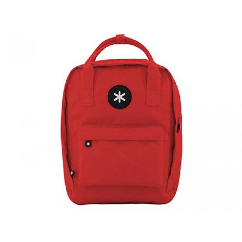 Cartera antartik mochila 2 asas y bolsillos exteriores rojo 300x115x390 mm