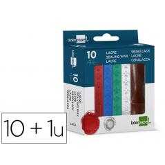 Lacre liderpapel con sello de carta juego de 10 barras colores surtidos