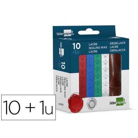 Lacre liderpapel con sello de carta juego de 10 barras colores surtidos