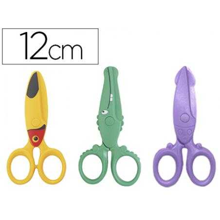 Tijera escolar liderpapel 12cm especial para infantil corta papel y cartón unidad