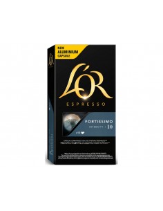 Cafe l'or espresso fortissimo intensidad 10 caja de 10 capsulas compatible nespresso