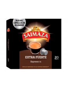 Cafe saimaza extra fuerte espresso intensidad 11 caja de 20 capsulas compatible nespresso