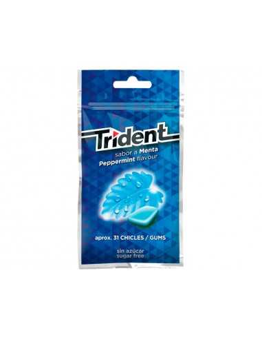 Chicle trident grageas sabor menta sin azucar bolsa de 43,5 gr