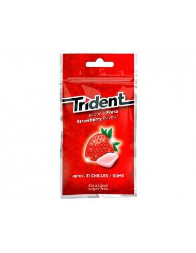 Chicle trident grageas sabor fresa sin azucar bolsa de 43,5 gr