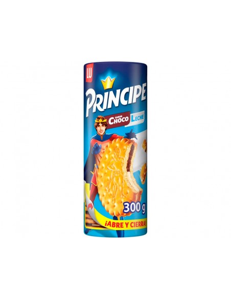 Galletas principe rellena chocolate y leche paquete de 300 gr
