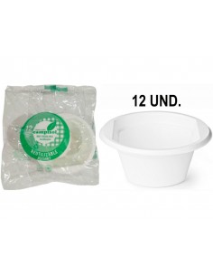 Cuenco de plastico reutilizable campisol 250 ml paquete de 12 unidades
