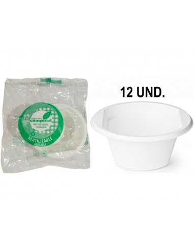 Cuenco de plastico reutilizable campisol 250 ml paquete de 12 unidades