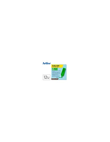 Rotulador artline fluorescente ek-690 eco green punta biselada verde