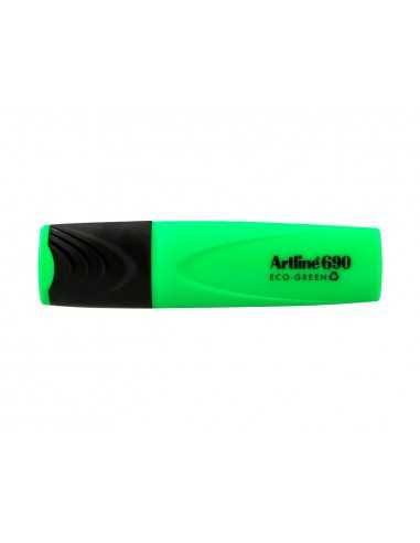 Rotulador artline fluorescente ek-690 eco green punta biselada verde