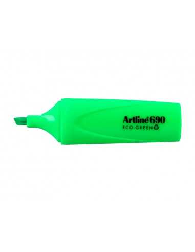 Rotulador artline fluorescente ek-690 eco green punta biselada verde