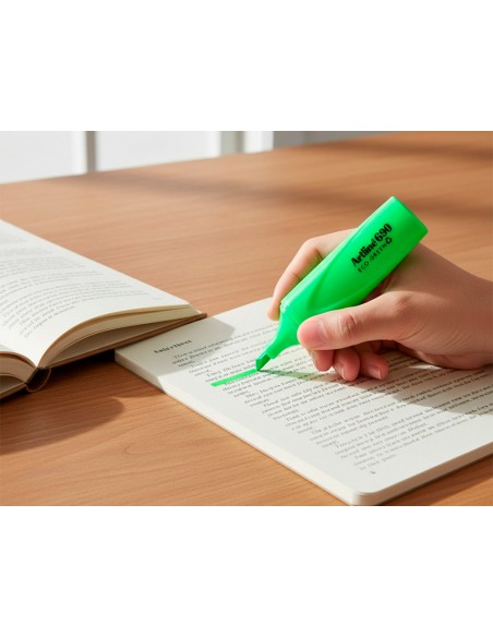 Rotulador artline fluorescente ek-690 eco green punta biselada verde