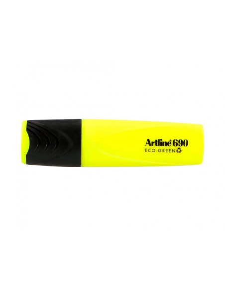 Rotulador artline fluorescente ek-690 eco green punta biselada amarillo