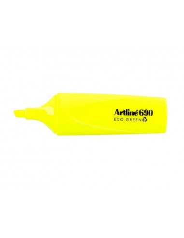 Rotulador artline fluorescente ek-690 eco green punta biselada amarillo