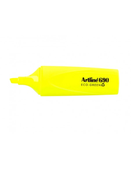 Rotulador artline fluorescente ek-690 eco green punta biselada amarillo