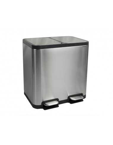 Papelera metalica maul cycle acero inoxidable con pedal 20+20 litros