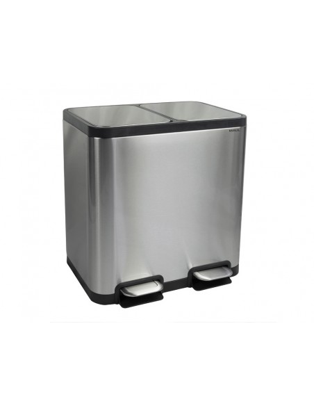 Papelera metalica maul cycle acero inoxidable con pedal 20+20 litros