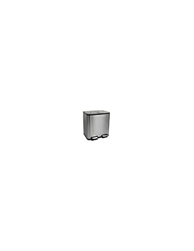 Papelera metalica maul cycle acero inoxidable con pedal 20+20 litros