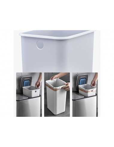 Papelera metalica maul cycle acero inoxidable con pedal 20+20 litros