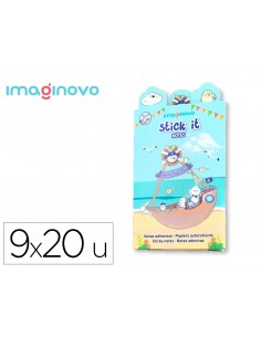 Notas adhesivas imaginovo stick it! notebook 20 notas adhesivas pirata tamaños surtidos brujula