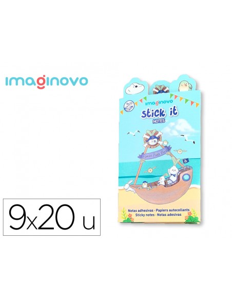 Notas adhesivas imaginovo stick it! notebook 20 notas adhesivas pirata tamaños surtidos brujula